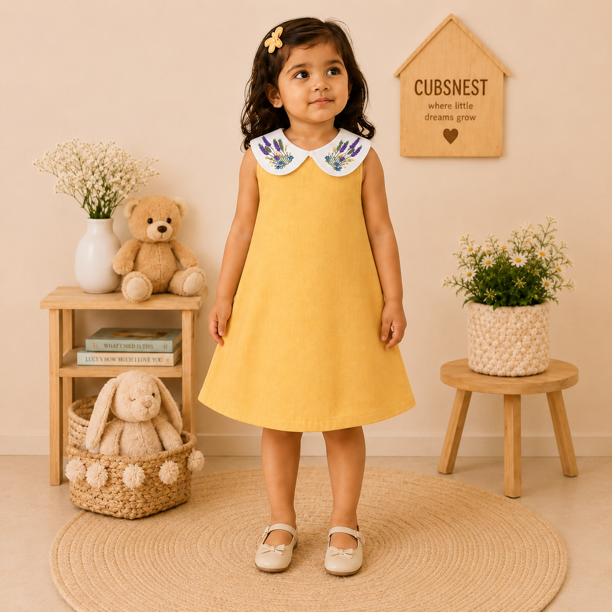 Sunshine Meadow Hand Embroidered Dress
