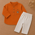 Teddy Tales Personalized Kurta Set – Rust