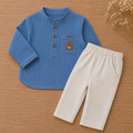 Teddy Tales Personalized Kurta Set – Sapphire Blue