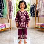 Royal Purple Embroidered Angrakha Co-ord Set