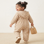 Latte Lane Hooded Customised Jumpsuit - Oatmeal Beige
