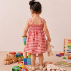 Rosy Bloom Heart Smocked Dress - Rose