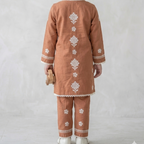 Rust Petal Chikankari Kurta Set
