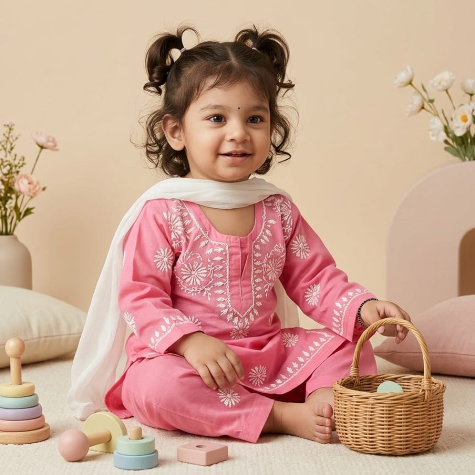 Gulabo Chikanari Set - Pink